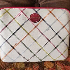 Coach Peyton Tattersall Tablet Sleeve Crossbody F63585